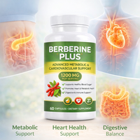 Capsules de Berbérine Plus 1200mg par Portion – Soutien Glycémique – Complément Herbal – Fabricant Marque Blanche