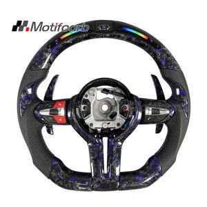 Volante personalizado de fibra de carbono forjada azul con LED para BMW Serie F F10 F30 F15 F16 F22 F26 X3 X5 M2 M3 M4 M5 M6 F80 F82 F87 - Product Image 1