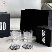Verres à whisky en cristal K9, verres à eau gravés à la main de qualité supérieure, coffret cadeau, ensemble de verrerie commerciale personnalisée, coffret cadeau