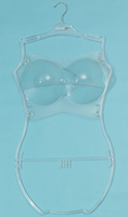 Personnalisation de maillots de bain en plastique pour dames, cintres de bikini transparents pour exposition
