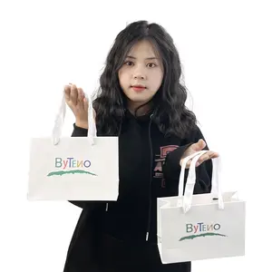 Customizable Logo White Card Multi-color Printing Small-sized Portable Shopping Bags Shopping Malls Packaging Gift Bags
