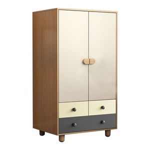 Childrens <b>Wardrobe</b> Storage Cabinet With Drawers For Bedroom Toddler Clothes Rack <b>Small</b> Apartment Low Height Design - Product Image 3