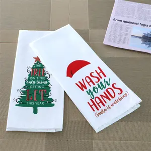 Newell Christmas White Blank Wholesale Fabric High Quality Cotton Tea Towel For Printing