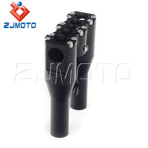 Rehausseurs de guidon de moto anodisés noir/argent pour Harley la plupart des modèles <span class=keywords><strong>Dyna</strong></span>/Street Bob/Softail/Sportster | 3.5 "OEM Fit - Product Image 3