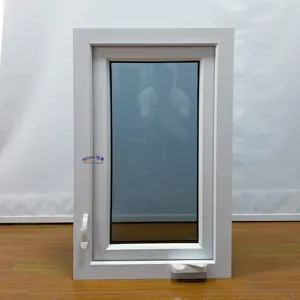 อเมริกาการออกแบบ Windows Upvc กระจกสองชั้นสวิงหน้าต่างบานเปิด Pvc หน้าต่างไวนิล