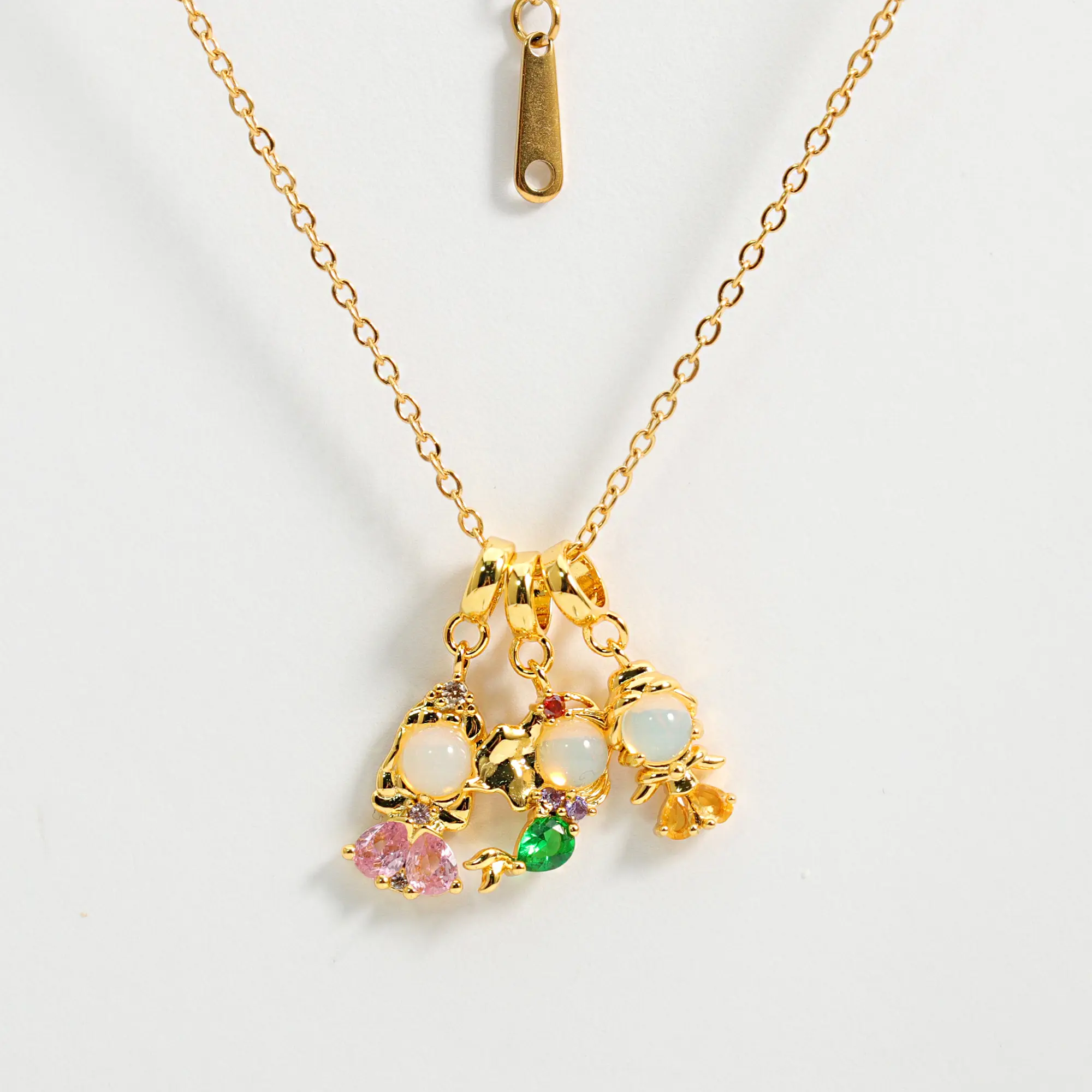 Mode coloré mignon Zircon nouvelle princesse pendentif bijoux à bricoler soi-même plaqué or Mini charme délicat collier