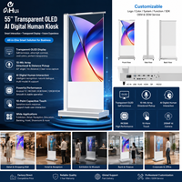 Pantalla OLED Transparente de 55 Pulgadas con IA y Señalización Digital Humana con Pantalla Táctil para Uso Comercial