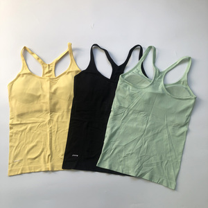 Custom <strong>Best</strong> Comfortable Women Seamless Padded <strong>Workout</strong> <strong>Tank</strong> Tops Ribbed Racerback Gym Athletic Yoga Camisole with <strong>Built</strong> in <strong>Bra</strong> - Product Image 2