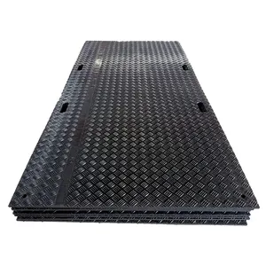 बिक्री के लिए अस्थायी सड़क 4x8 काले भारी उपकरण एचडीपीई बोर्ड प्लास्टिक ग्राउंड प्रोटेक्शन मैट