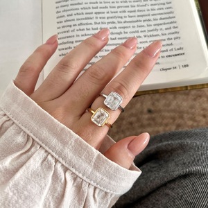 Anillos de Boda Dylam de Moissanita para Mujer, Plata de Ley 925, Chapado en Oro de 18K y Rodio, Anillo de Compromiso Apilable Eternity - Product Image 2