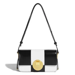 2022 New Arrival Handbag Contract Color Lattice Luxury Designer Small Square Single Shoulder Bag Messenger Bag For Girls
