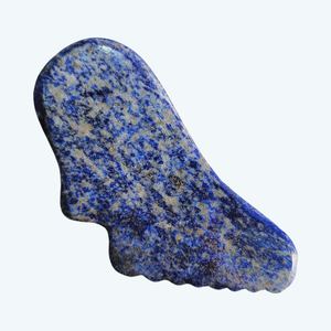 Piedra de gua sha de lapislázuli de color azul con dientes - Product Image 3