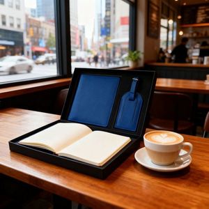 Porta Pasaportes de Cuero Ecológico Personalizable, Minimalista, con Organizador de Boletos, Etiqueta para Equipaje y Estuche de Viaje, Set de Regalo - Product Image 3