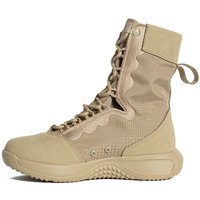 Bottes de travail tactiques légères avec fermeture éclair et lacets, doublure en maille respirante, résistantes aux chocs, antidérapantes, mi-mollet