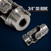 Joint universel de direction 3/4" (16,01 mm) à double alésage en D, roulement croisé à aiguilles en acier 40Cr, longueur 83 mm