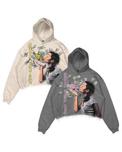 Sudadera con Capucha Estampada 'Pretty Girls Love Money', con Detalle de Flecos, Unisex, Informal, para Otoño, en Gris Beige, de Algodón - Product Image 5
