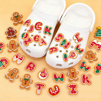 Adornos de Hombre de Jengibre para las Fiestas de Invierno, Charms Personalizados de PVC Suave 2D con Letras, Charms para Zapatos al por Mayor, Decoración para Fiestas Navideñas, Adornos para Zapatos