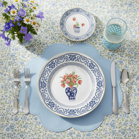 Service de table en céramique bleu et blanc de style chinoiserie, vaisselle de restaurant, écologique, compatible lave-vaisselle, prêt à la vente pour la maison et la cuisine