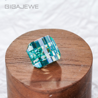 GIGAJEWE Pierre de Moissanite libre de haute qualité, couleur bleu vert, coupe pixel, haute dureté pour la fabrication de bijoux