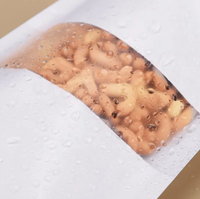 Sachets debout en papier artisanal blanc Sacs d'emballage alimentaire en papier kraft à fermeture éclair doypack avec fenêtre