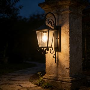 Lampe murale extérieure de jardin rétro noire de grande taille E27, étanche, lampe murale LED rétro pour villa, cour, couloir - Product Image 6