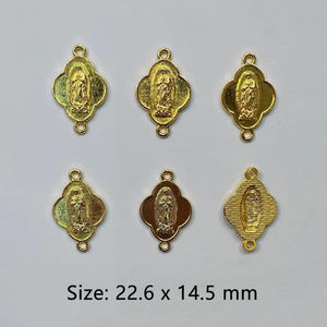 Aleación Virgen Mexicana Guadalupe Aceite Caída Pequeño Colgante Accesorios Tamaño 22,6x14,5mm - Product Image 6