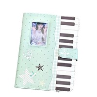 Carnet A5 à spirales en cuir PU à pois mignon, album photo, livre de collection de photocartes Kpop, journal