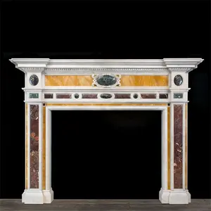 Classic marble fireplace with angel statues design freestanding indoor and outdoor marble fireplace