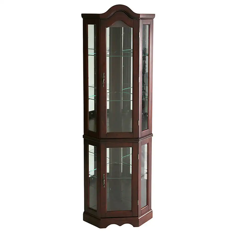 high quality Living Room Black Painted Wooden Wall Curio Cabinet
