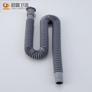 Manguera de desagüe extensible Chenlu de 84.5 mm, curvada, con conexión por compresión, fácil instalación para lavabos y fregaderos - Product Image 1