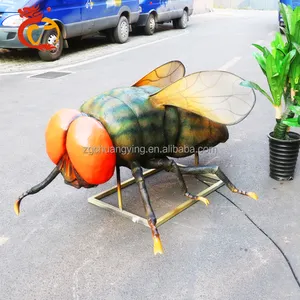 Bảo tàng khoa học kích thước lớn sống động như thật cánh cổ tích animatronic côn trùng Fly housfly mô hình để bán