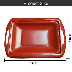 Pour Fancy Panz Inserts Charcuterie Foil Pan Carrier avec couvercle Party Potluck Food Carrier Foil Pan Holder Céramique - Product Image 4