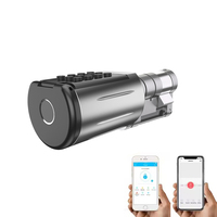 Cerradura de Cilindro Eléctrica Inteligente sin Llave con Huella Dactilar y Tarjeta, Ajustable, para Puertas de Hogar y Oficina (Venta al Por Mayor)