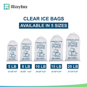 Bolsas de Embalaje de Plástico LDPE Transparente Reutilizables y Desechables RAYBO, para Enfriador de Hielo, de 5, 8, 10, 15 y 20 Libras, con Cordón - Product Image 6