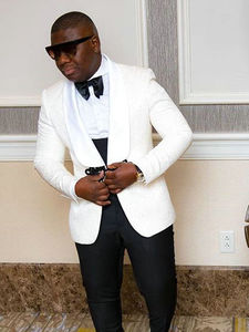 Traje de <span class=keywords><strong>Hombre</strong></span> HD145 de <span class=keywords><strong>3</strong></span> <span class=keywords><strong>Piezas</strong></span> para Boda, Hecho a Medida, Blazer Blanco Clásico, Trajes de Negocios para Graduación, Padrinos de Boda, Esmoquin para <span class=keywords><strong>Hombre</strong></span> - Product Image 2