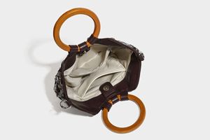 Sac à main en coquillage naturel <span class=keywords><strong>de</strong></span> style français, pochette <span class=keywords><strong>de</strong></span> <span class=keywords><strong>soirée</strong></span> demi-lune à anneau rond style bois, pour vacances en bord <span class=keywords><strong>de</strong></span> mer, en polyester avec perles et écailles - Product Image 3