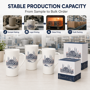 Set Regalo Tazza Souvenir <span class=keywords><strong>Istanbul</strong></span> Personalizzata con Arte Lineare Blu e Bianca, <span class=keywords><strong>Torre</strong></span> <span class=keywords><strong>di</strong></span> <span class=keywords><strong>Galata</strong></span>, Bosforo, in Ceramica Bone China, Tazza Antigoccia - Product Image 5