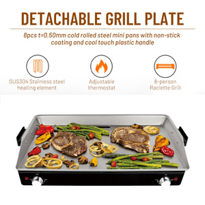Grill <span class=keywords><strong>Raclette</strong></span> Coréen Certifié ETL Prise US Barbecue Électrique Intérieur Plaque Antiadhésive PTFE Conception Détachable 1800W - Product Image 2