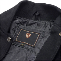 Blouson universitaire en PU brodé Champs pour homme, style streetwear, col rabattu, motifs patchwork, coupe classique, collection automne, vente en gros, LOGO personnalisé 2026