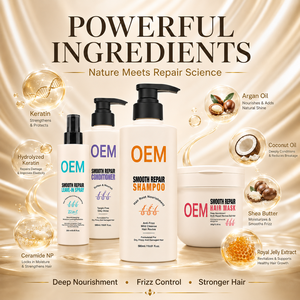 Professional Smooth Repair Hair Care Set Anti Frizz Shampoo Conditioner Repair Mask Heat Protectant <b>Spray</b> for Salon Brands - Product Image 3