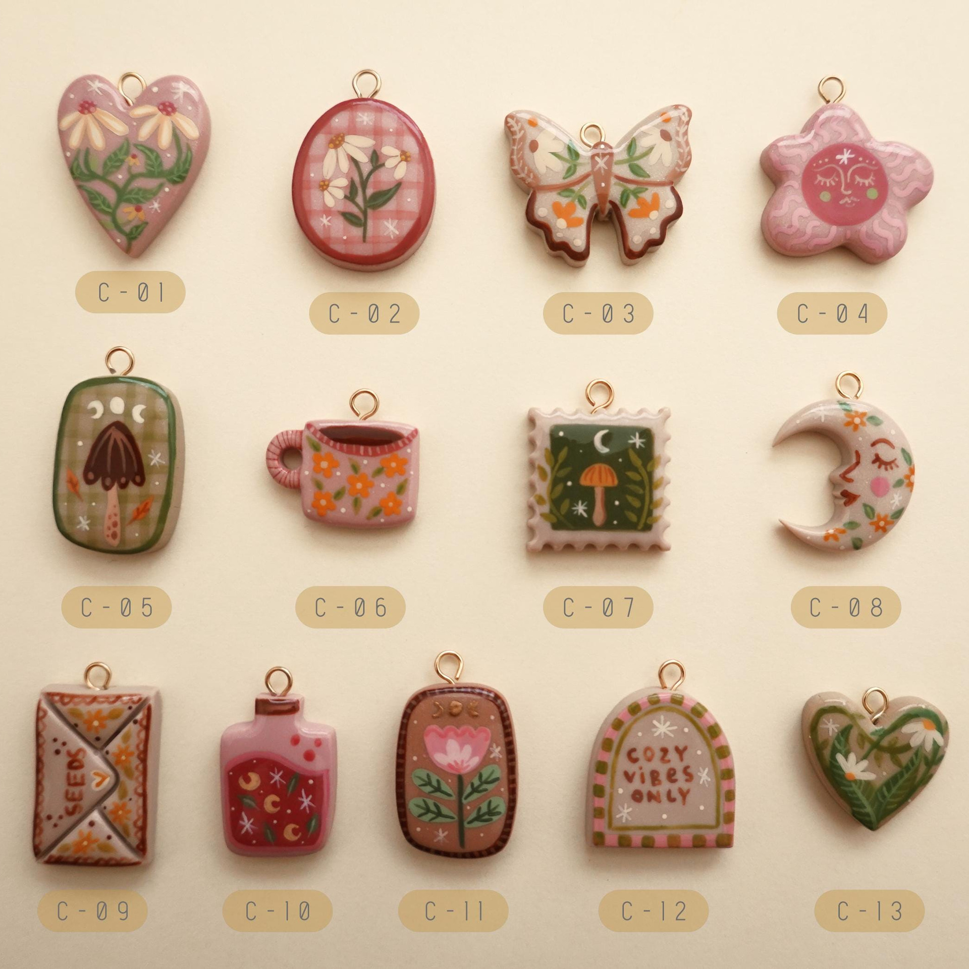 pink charms for jewelry making