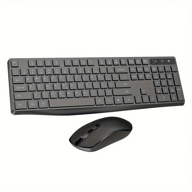 Full Size Wireless Keyboard and Mouse Combo Power Saving 2.4GHz Wireless Keyboard and Mouse Set for Business Office Computer