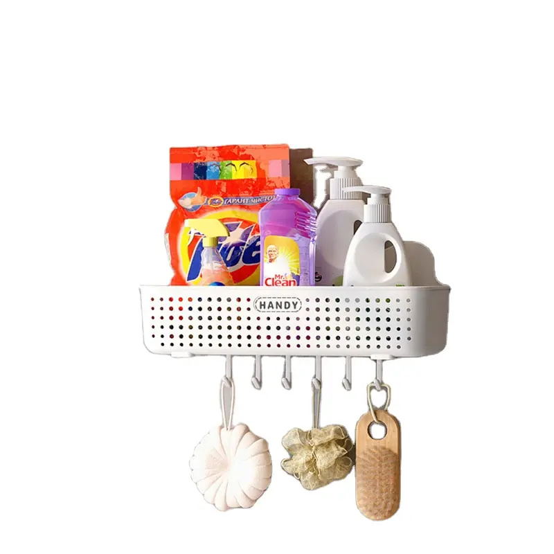 Panier de rangement mural pour salle de bain en plastique ménage produit de lavage étagère de rangement cuisine légumes fruits panier de rangement