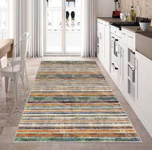 Alfombra de poliéster trenzado a rayas bohemio vintage, patrón abstracto colorido, corredor de pasillo de algodón para sala de estar, dormitorio, habitación de adolescentes - Product Image 6