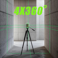 Niveau laser vert 16 lignes rechargeable, outil rotatif auto-nivelant 2H&2V 360° pour murs et sols, niveau laser croisé LG-4D