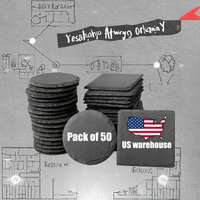 Lot de 50 sous-verres modernes en ardoise noire de 4 pouces, gravés au laser, avec fond anti-rayures, sous-verres de bar en marbre