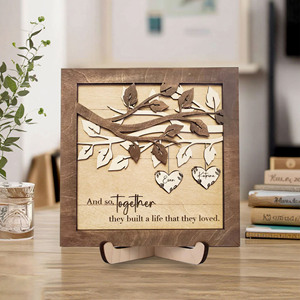 Marco de Corazón con Corte Láser Personalizado para el Día de la Madre, Letrero de Madera Personalizado para Parejas, Regalo de Aniversario, Regalo de Boda Personalizado, Letrero 3D en Capas - Product Image 5