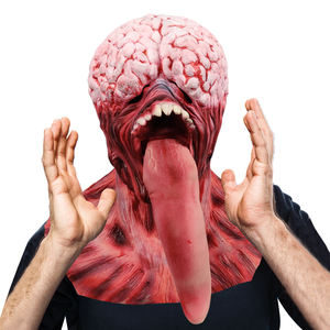 Máscara de Látex de Terror <span class=keywords><strong>para</strong></span> <span class=keywords><strong>Halloween</strong></span> y Navidad, Máscara de Zombie de Cara Completa, Máscara de Fiesta Aterradora <span class=keywords><strong>con</strong></span> Lengua Larga - Product Image 1