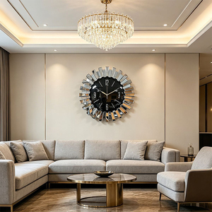 Orologio <span class=keywords><strong>da</strong></span> <span class=keywords><strong>Parete</strong></span> Moderno di Lusso Europeo in Vetro e Metallo, Decorazione Murale Personalizzata per Interni, Fornitura Diretta dalla Fabbrica - Product Image 1
