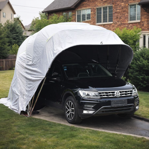 Amas Tente d'abri de voiture à structure en acier portable et personnalisée Abri de garage robuste avec cadre en métal Garage de voiture pliable facilement - Product Image 1